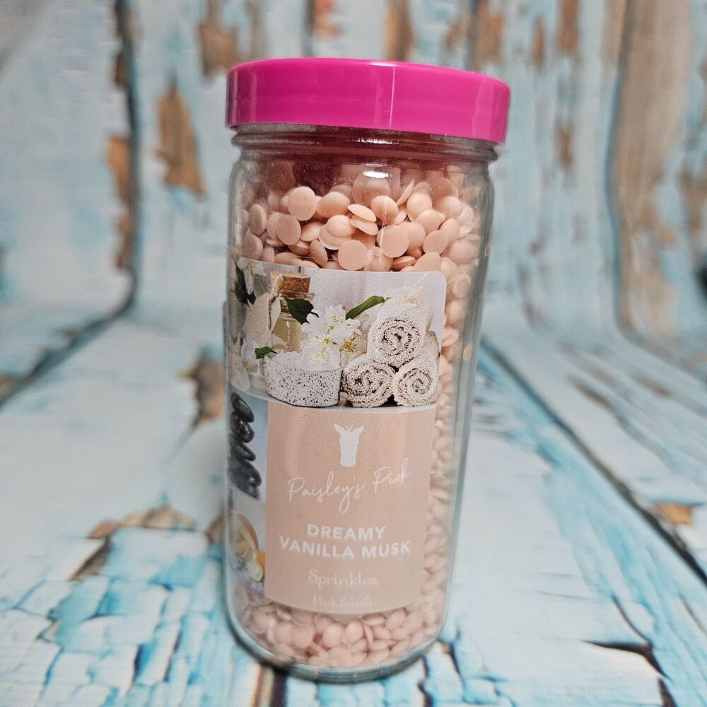 Pink Zebra Paisley's Pick Dreamy Vanilla Musk Sprinkles Wax Melts Jar New